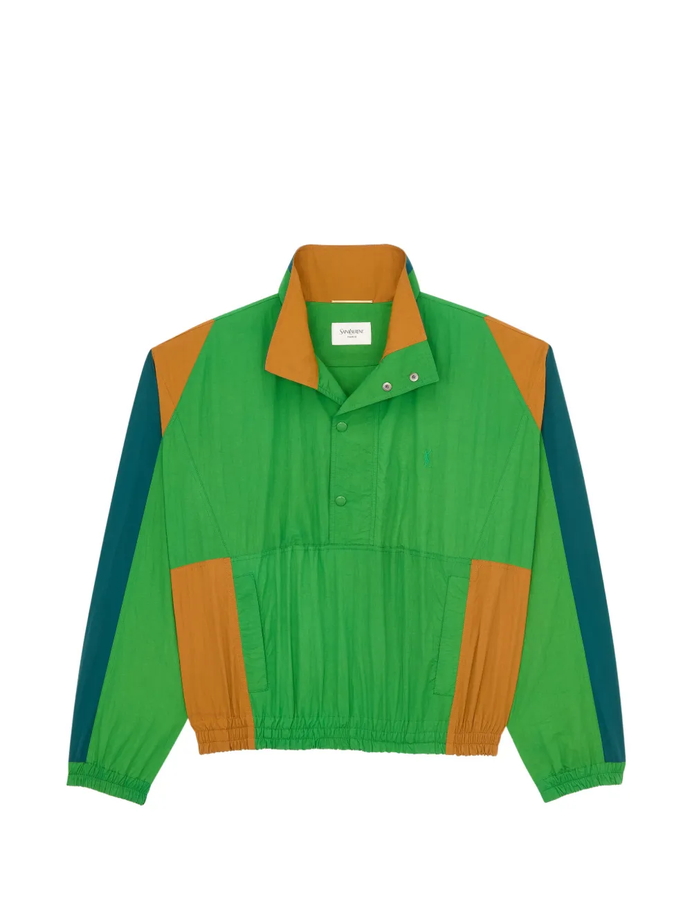 Saint Laurent Jack met hoge hals en knoop Groen
