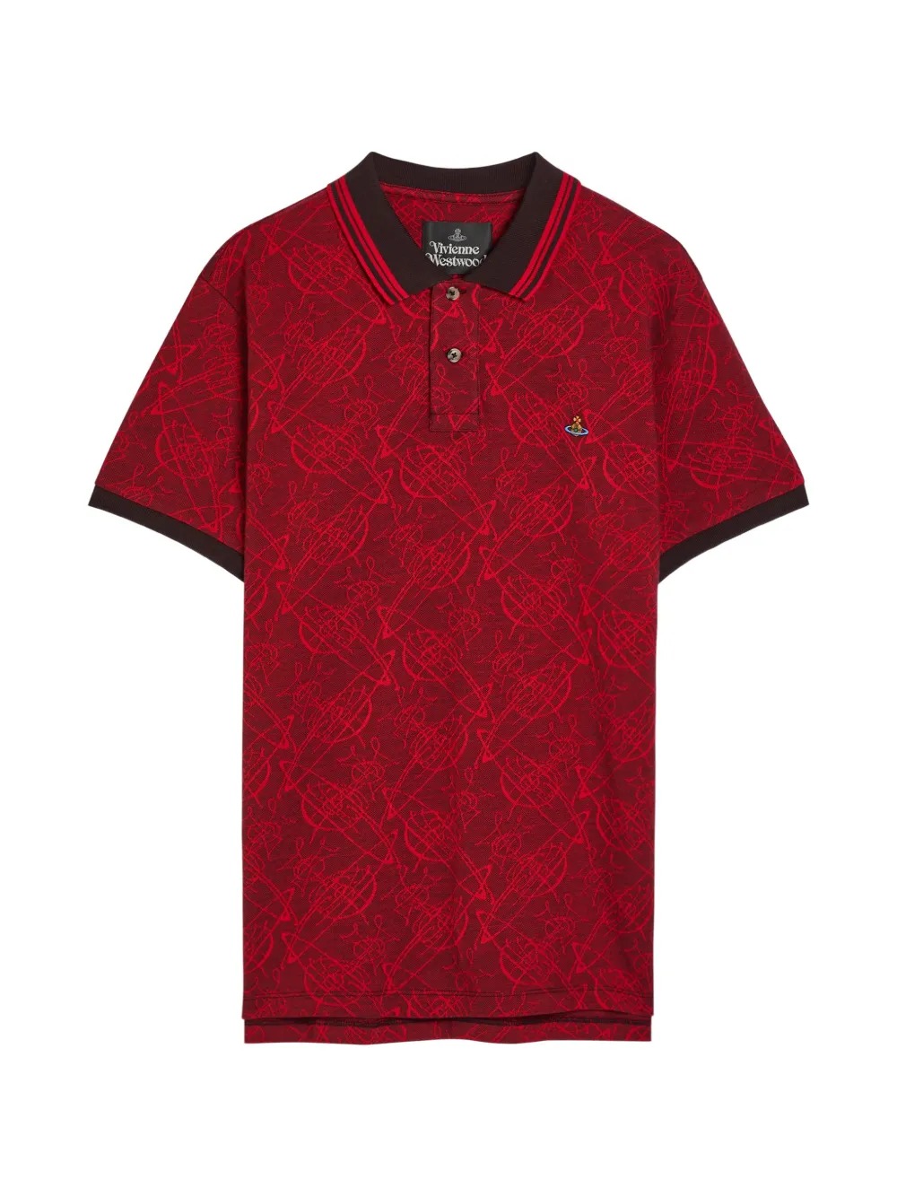 Vivienne Westwood graffiti-logo polo shirt - Rot
