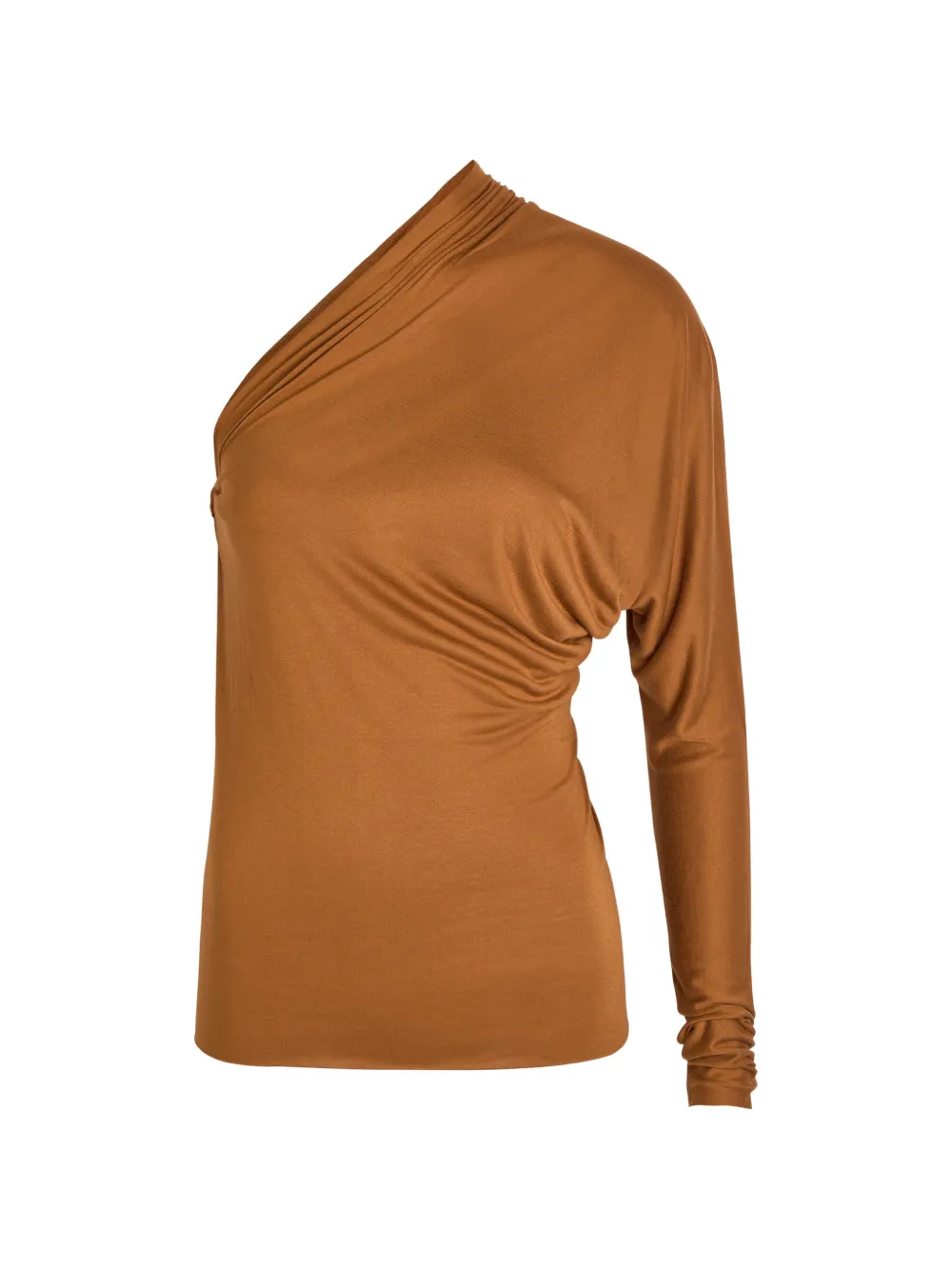 Rick Owens Lilies Diana draped one-shoulder top - Marrone