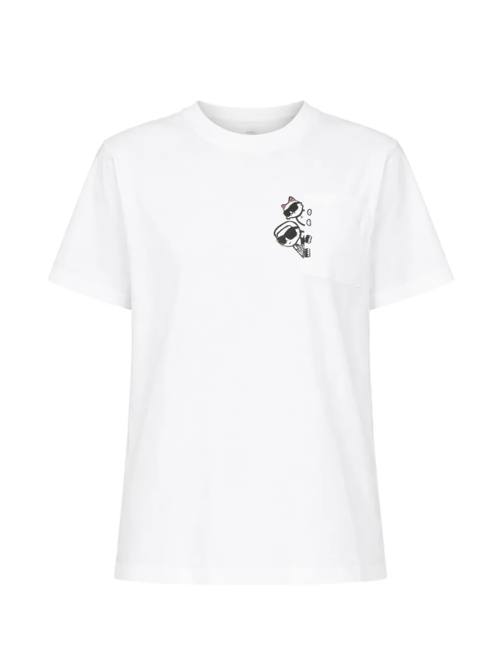 Karl Lagerfeld T-shirt Peekaboo con tasca - Bianco