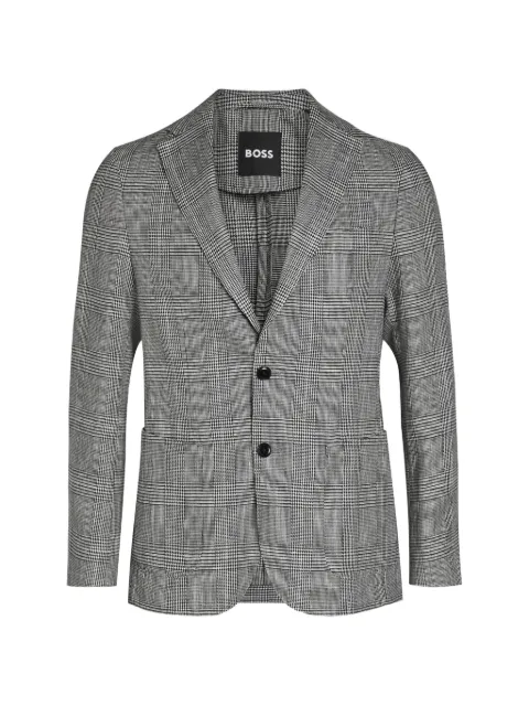BOSS plaid single-breasted blazer