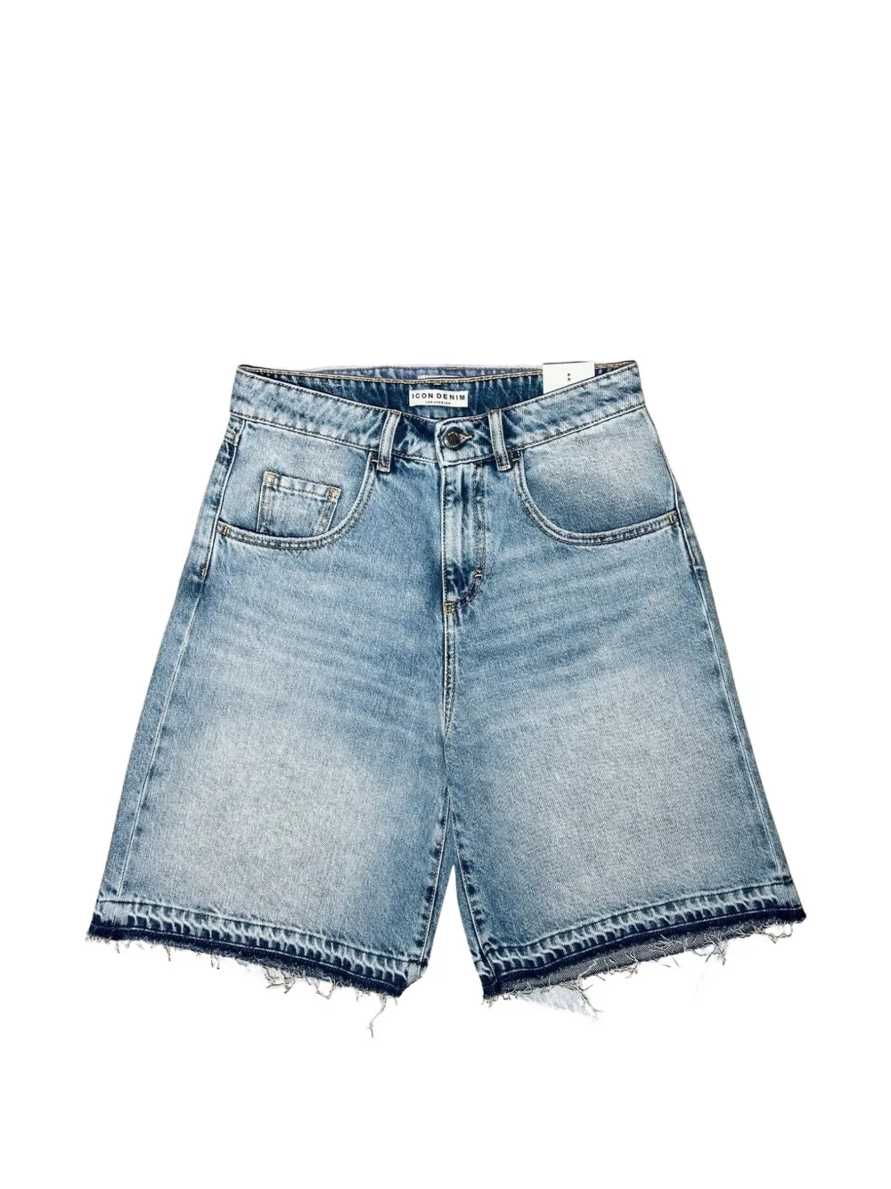 ICON DENIM Lulu frayed denim shorts - Blu