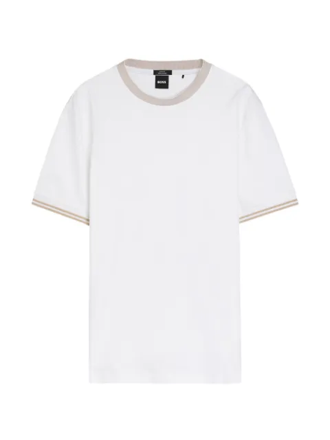 BOSS T-shirt med ribbet kant