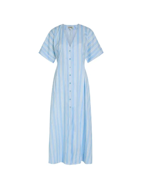 STAUD vestido midi con rayas estampadas