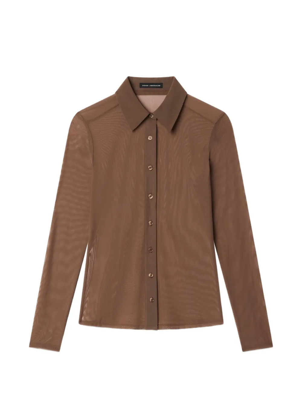 Good American semi-sheer shirt - Marrone