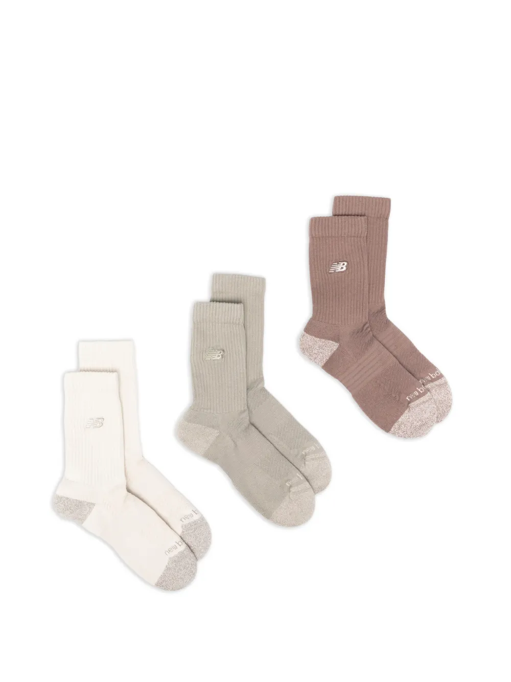 New Balance logo-embroidered ribbed-knit socks set (set of three) - Toni neutri