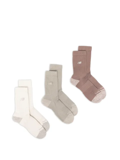 New Balance logo-embroidered ribbed-knit socks set (set of three)