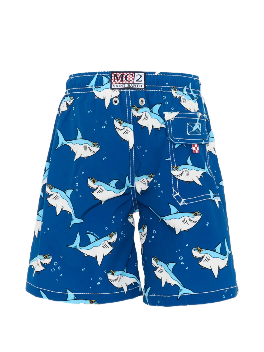 MC2 Saint Barth Kids Zwembroek met haaienprint Blauw