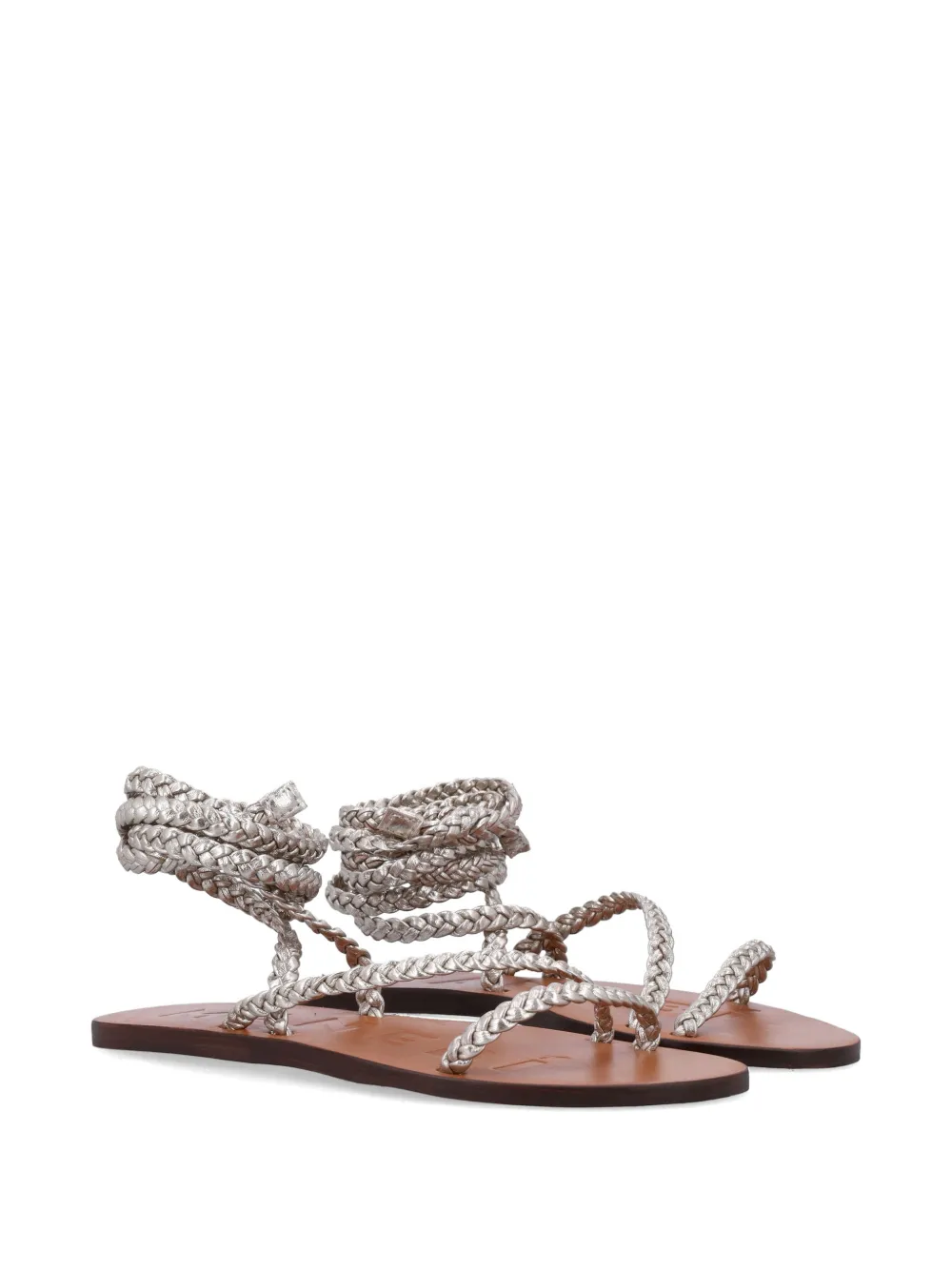 Manebi Gevlochten sandalen Zilver