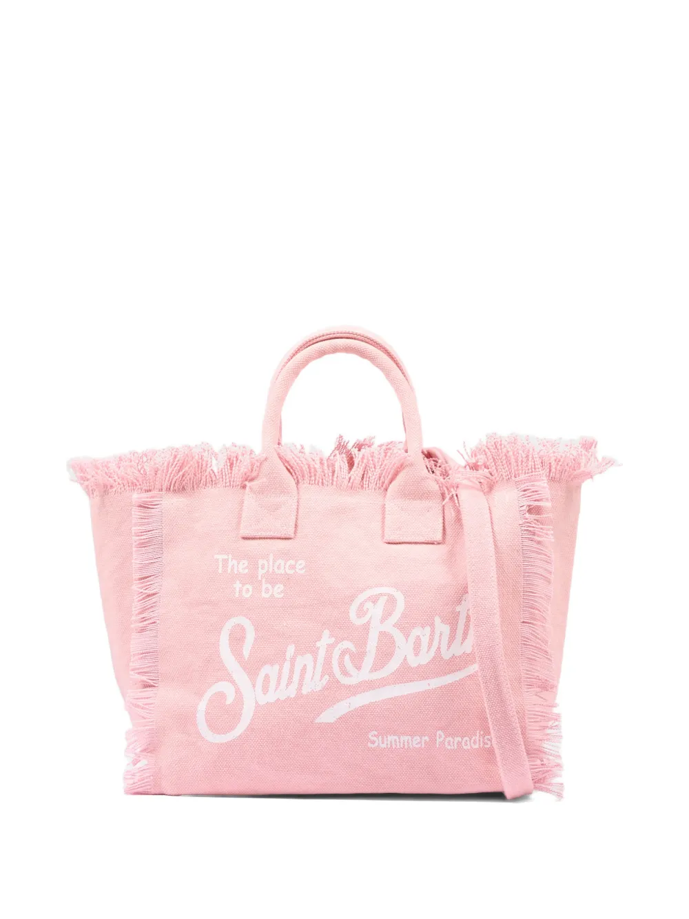 MC2 Saint Barth Kids Colette fringed graphic beach bag - Rosa