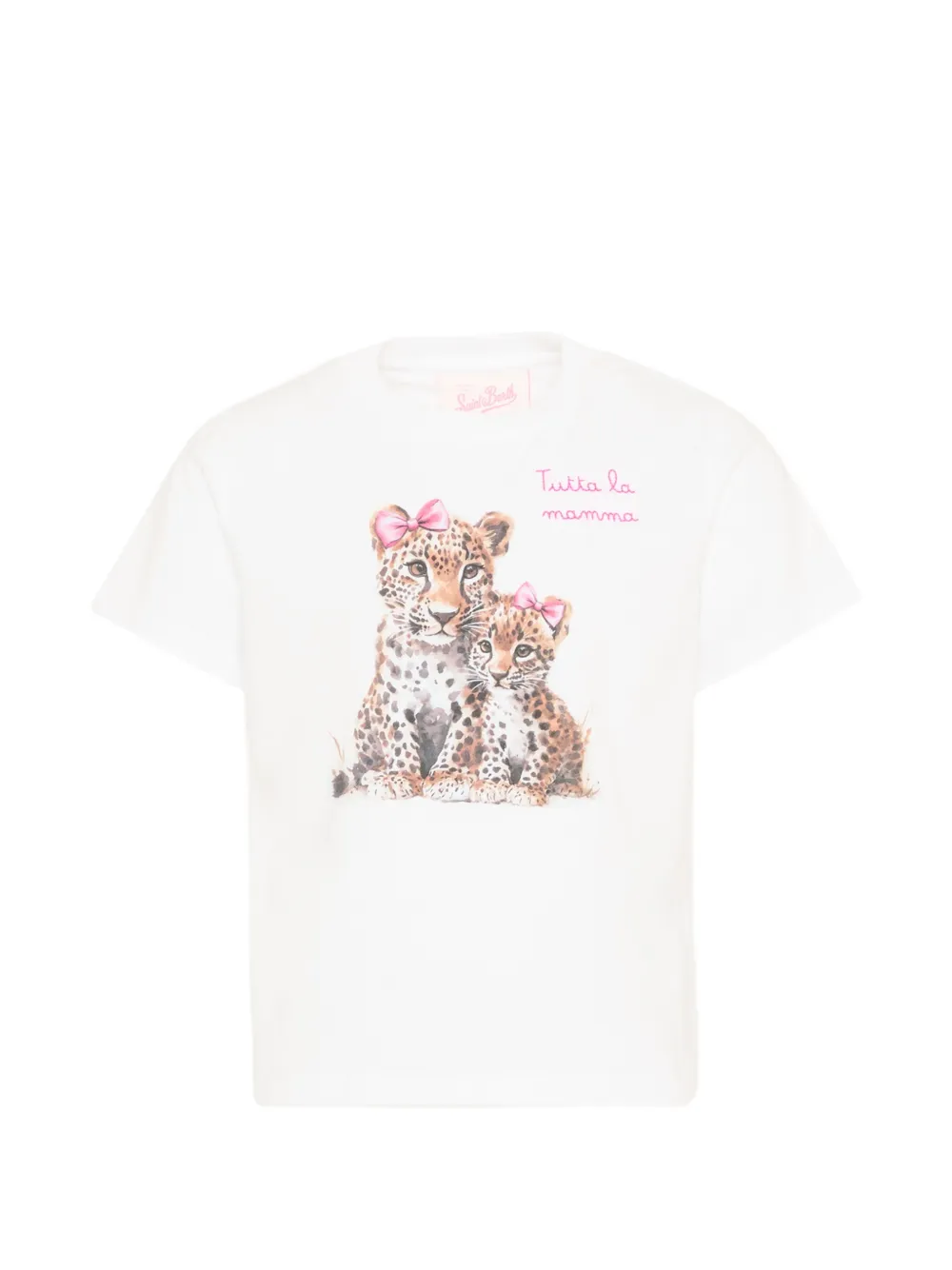 MC2 Saint Barth Kids Elly leopard-graphic T-shirt - Bianco