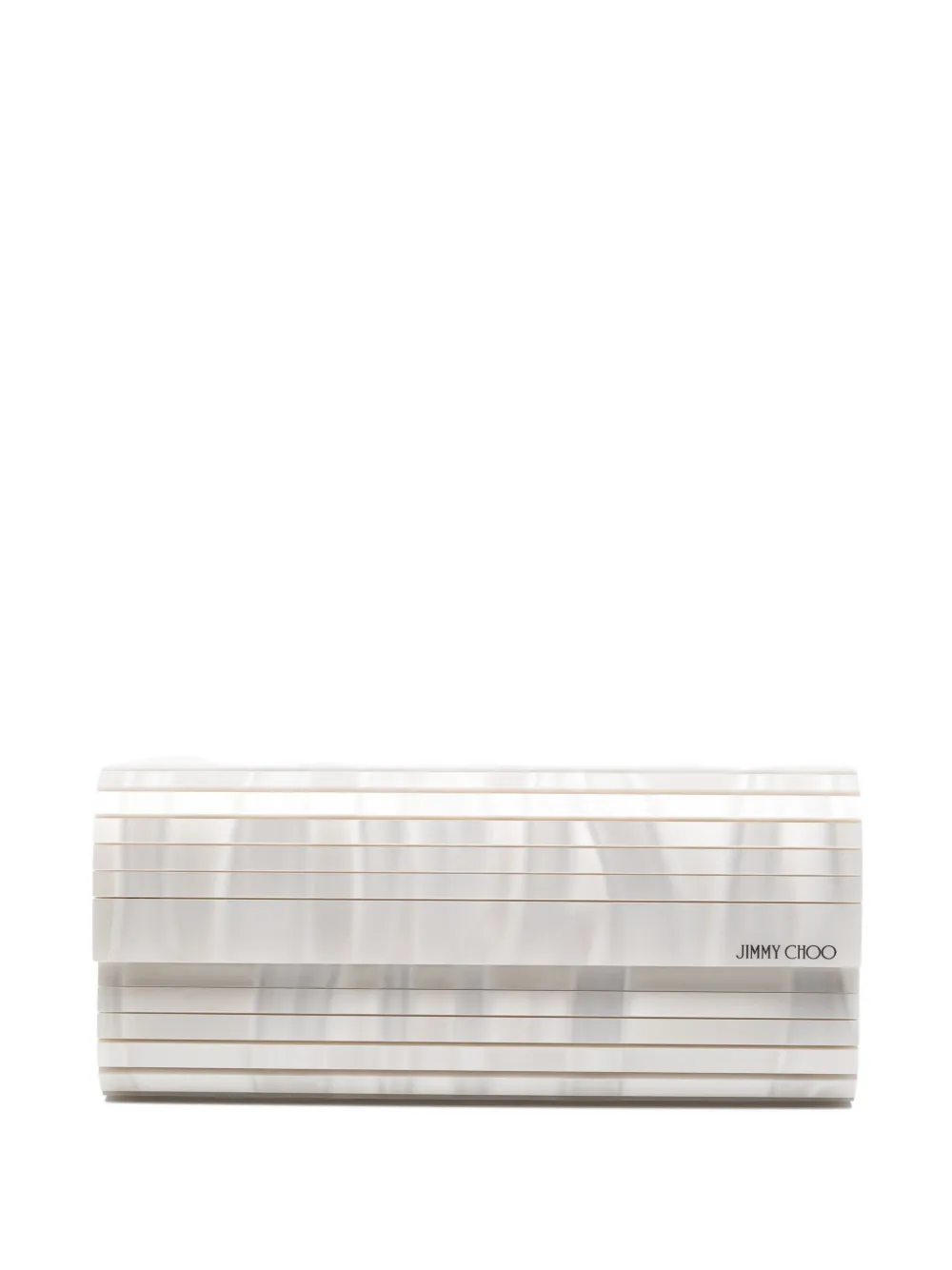 Jimmy Choo ribbed clutch bag - Bianco