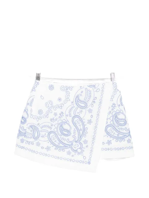 Self-Portrait paisley-enbroidered shorts