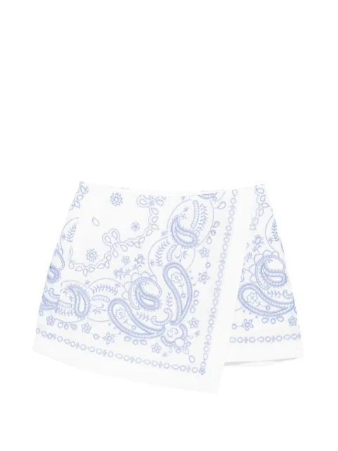 Self-Portrait paisley-enbroidered shorts