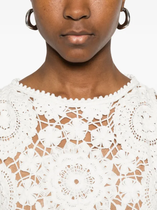 self portrait crochet knit dress self-portrait - White Maxi aptosstylecode_208476