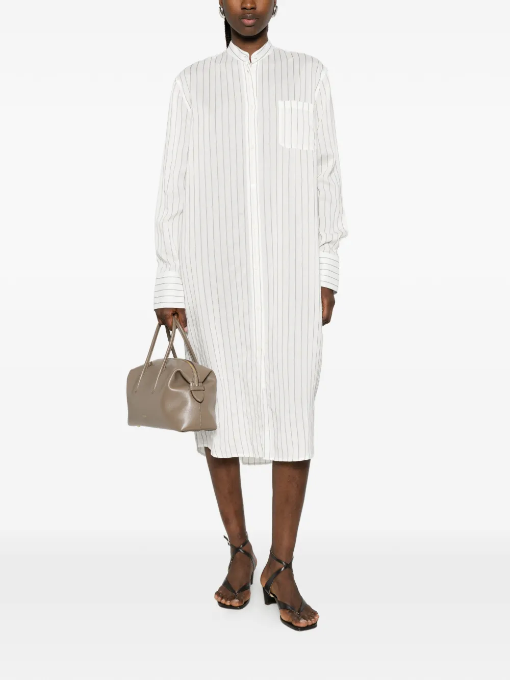TOTEME Gestreepte shirtjurk Wit