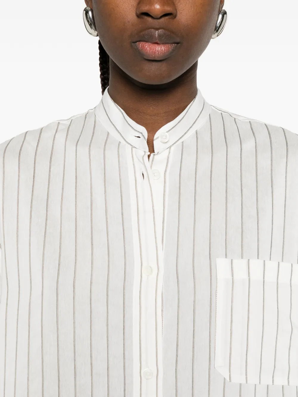 TOTEME Gestreepte shirtjurk Wit