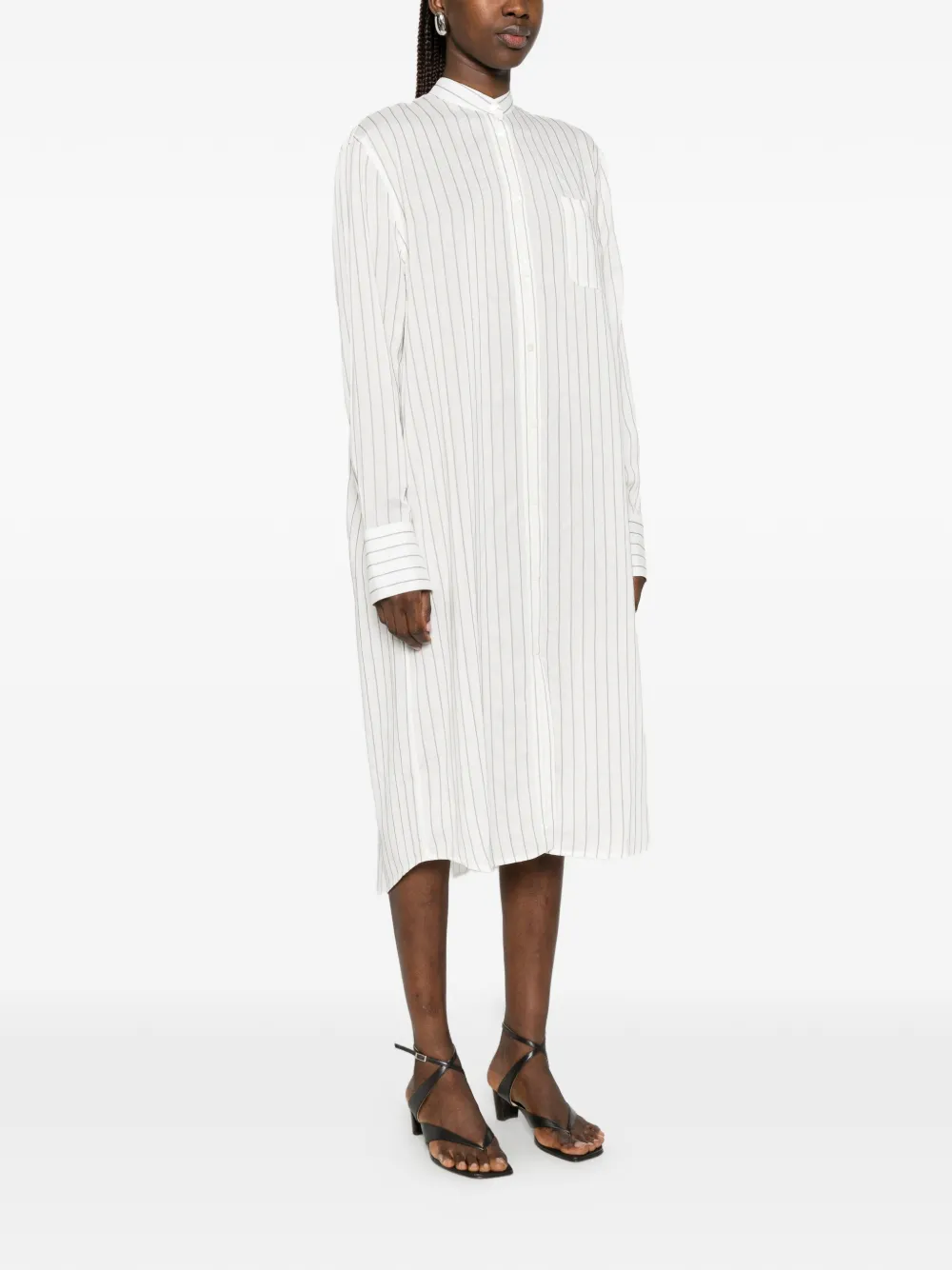 TOTEME Gestreepte shirtjurk Wit