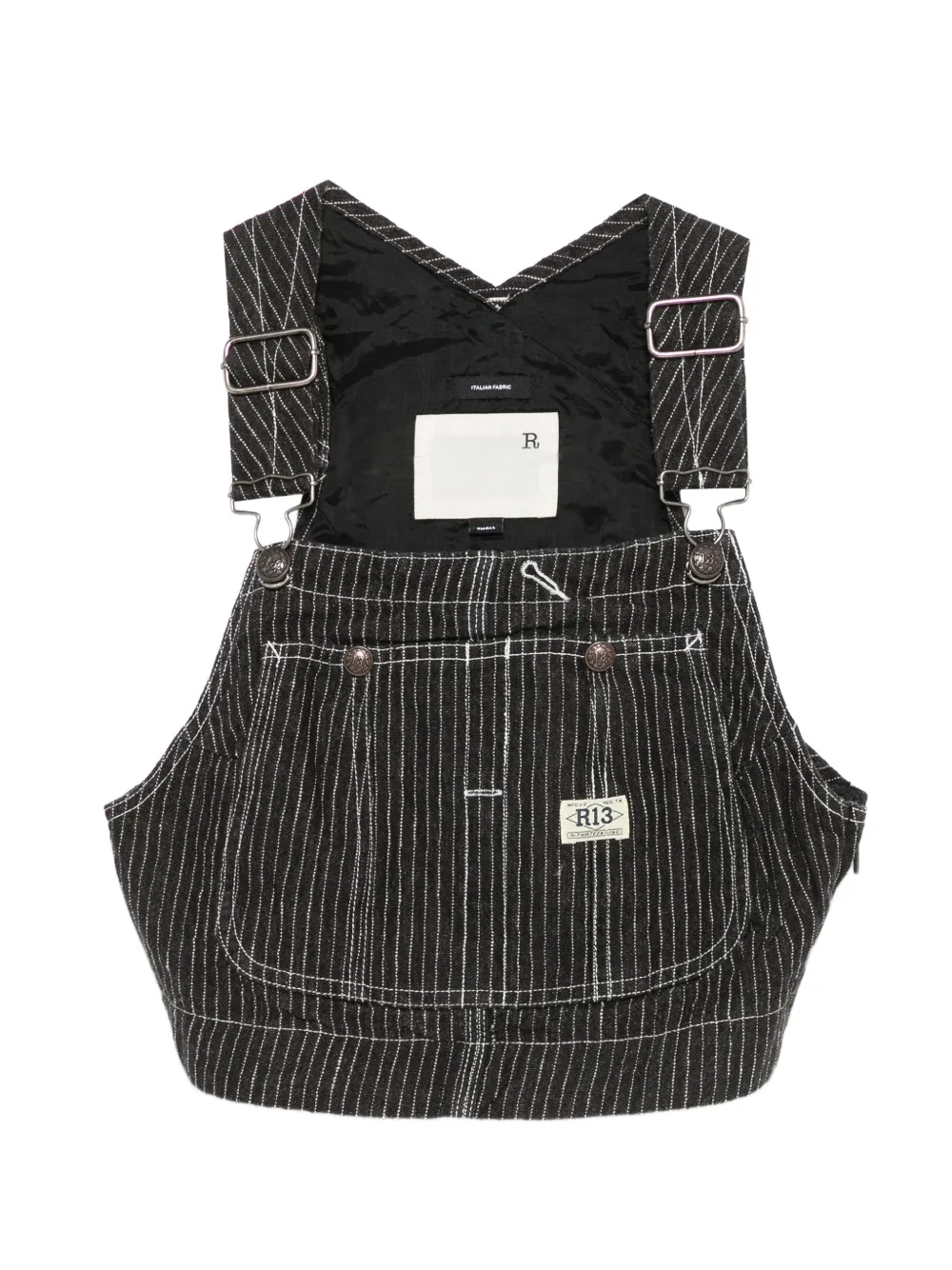 R13 pinstripe overalls - Black