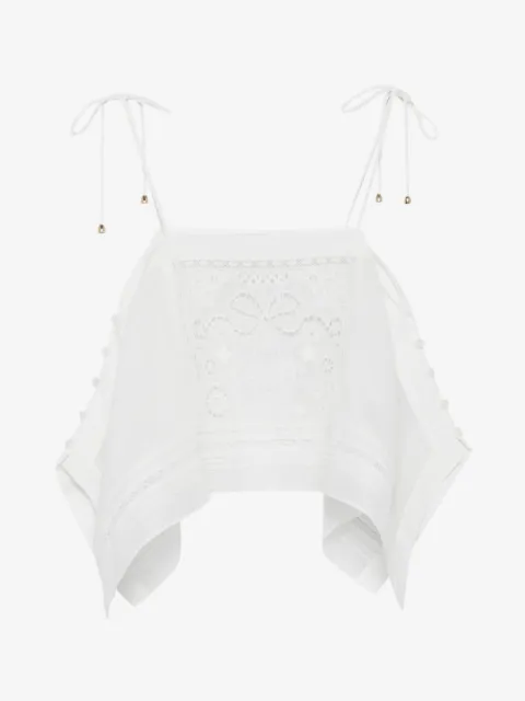 Self-Portrait lace tie-strap top