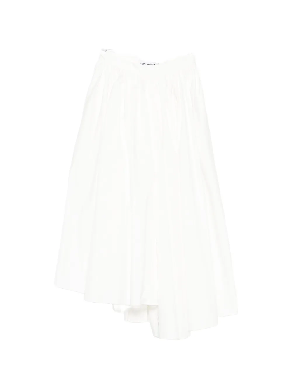 Self-Portrait pleated asymmetrical skirt - Bianco