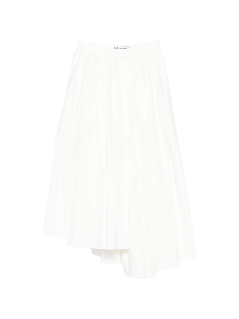Self-Portrait pleated asymmetrical skirt - Bianco