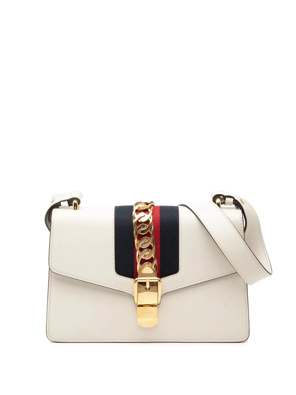 Gucci Pre-Owned 2016-2026 Small Leather Sylvie Web satchel - Bianco