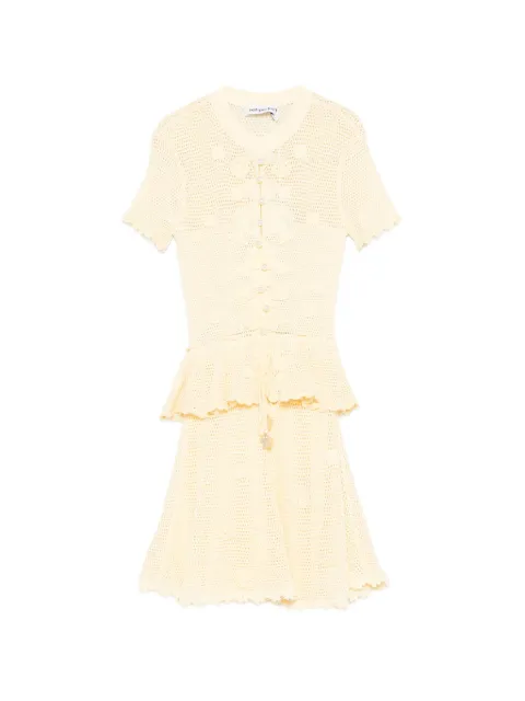 Self-Portrait floral crochet mini dress