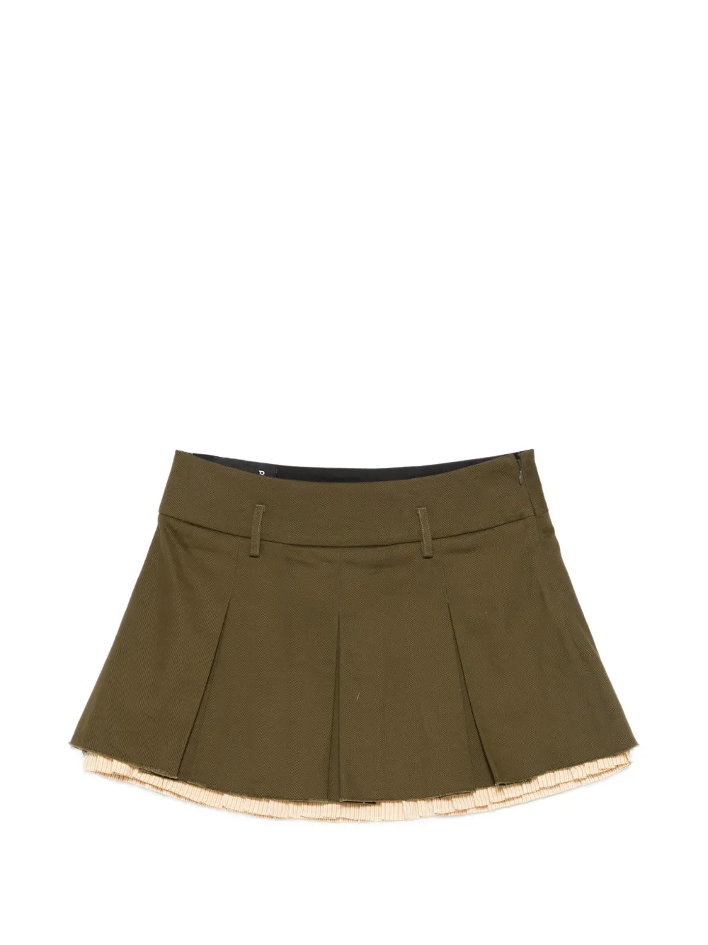R13 pleated mini skirt - Verde