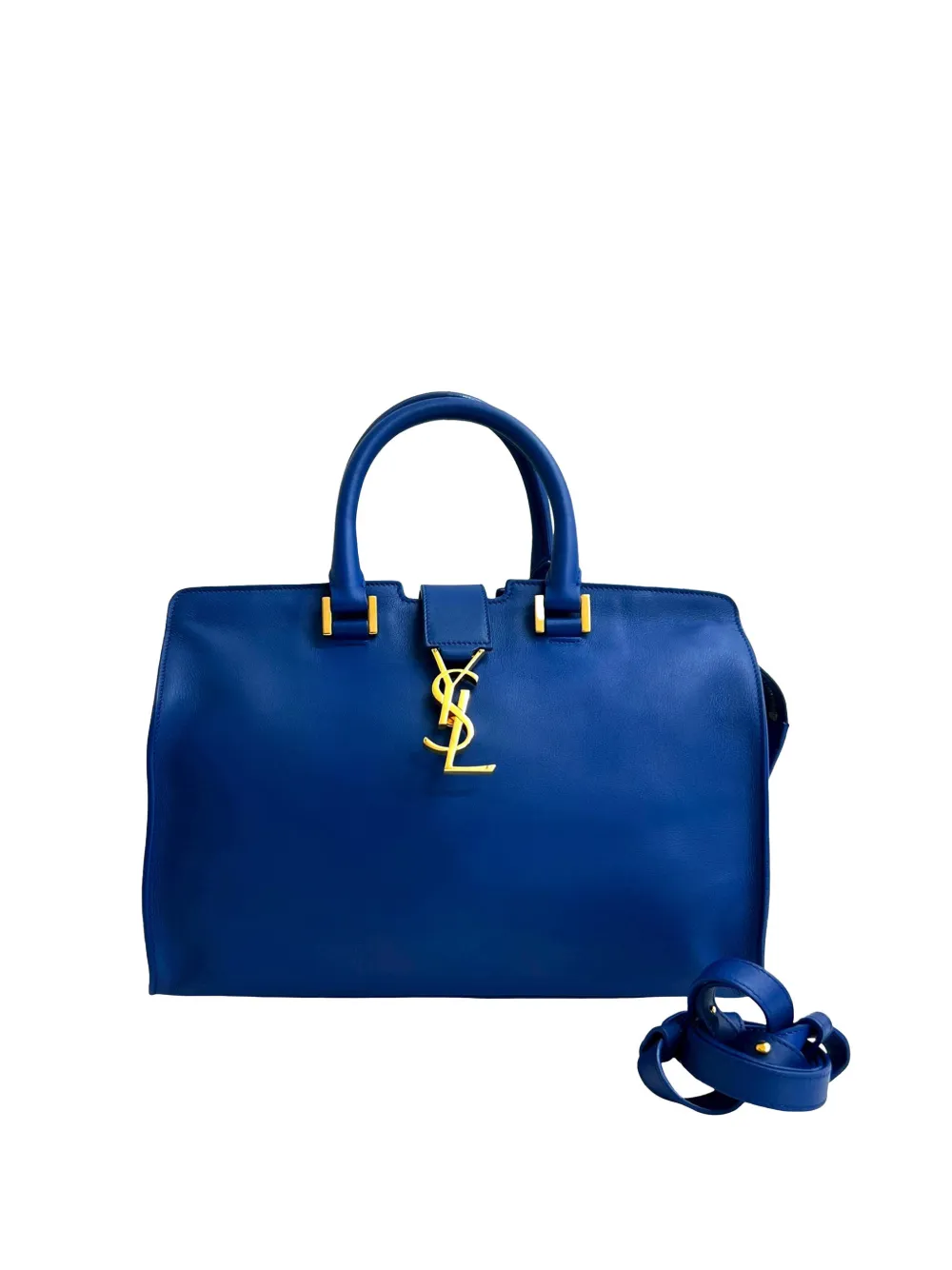 Saint Laurent Pre-Owned 2015 Small Leather Monogram Downtown Cabas satchel - Blau