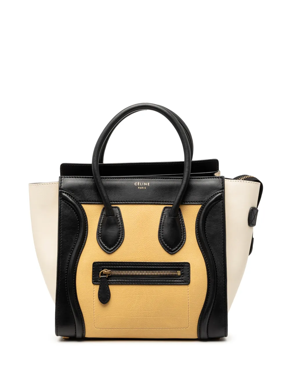 Celine Pre-Owned 2013 Micro Tricolor Leather Luggage tote bag - Giallo