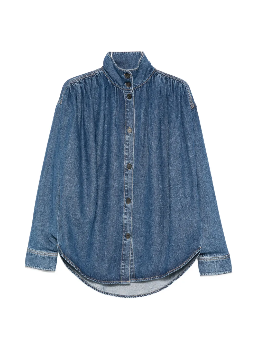 IRO Julie button high-neck denim jacket - Blu