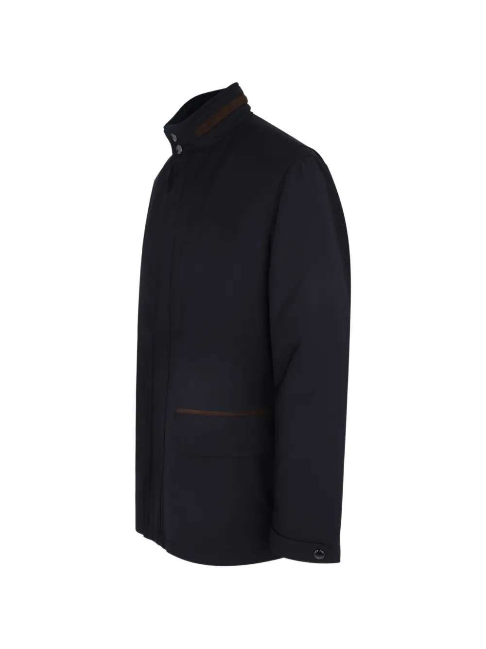 Luciano Barbera Techno jas met hoge hals Blauw