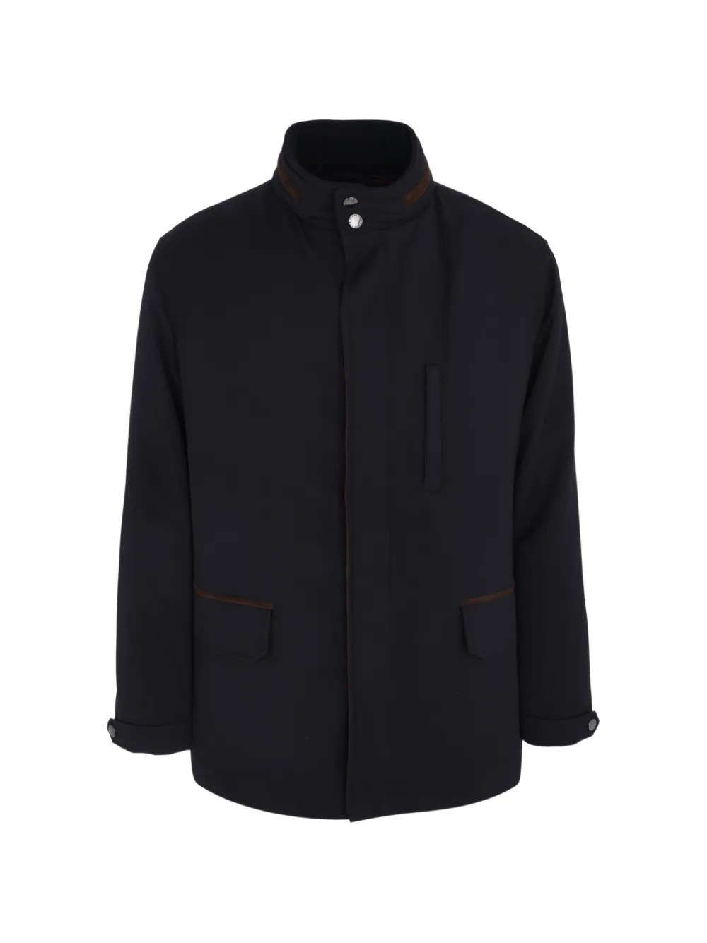 Luciano Barbera Techno high-neck coat - Blue