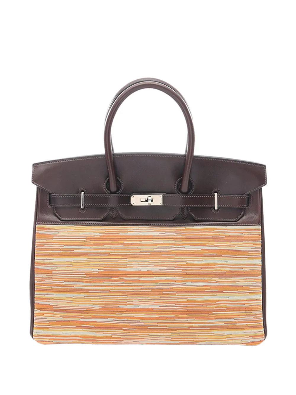 Hermès Pre-Owned 2003 Veau Barenia and Vibrato Birkin Retourne 35 handbag - Marrone