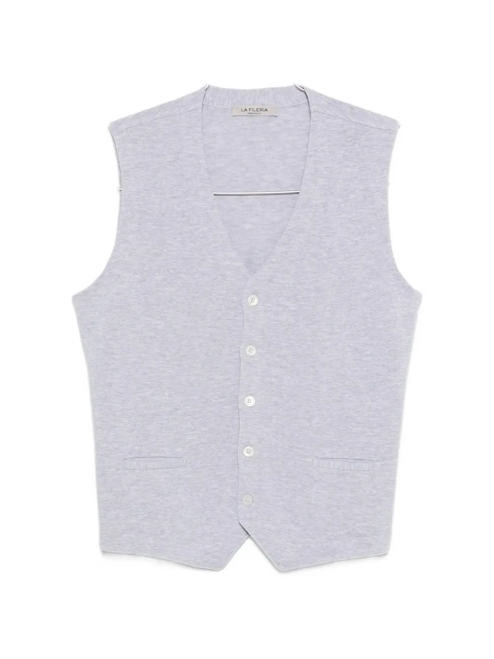 Fileria V-neck buttoned knitwear - Grigio