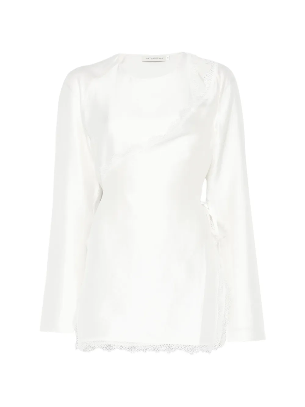 VIKTORIA CHAN Eos lace-detail top - Bianco