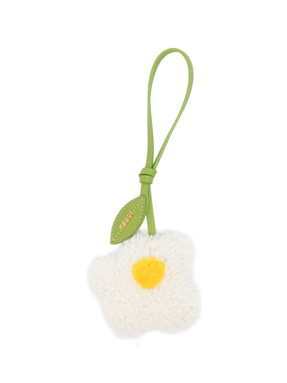 FENDI Sunny Side Flowers shearling charm - Weiß