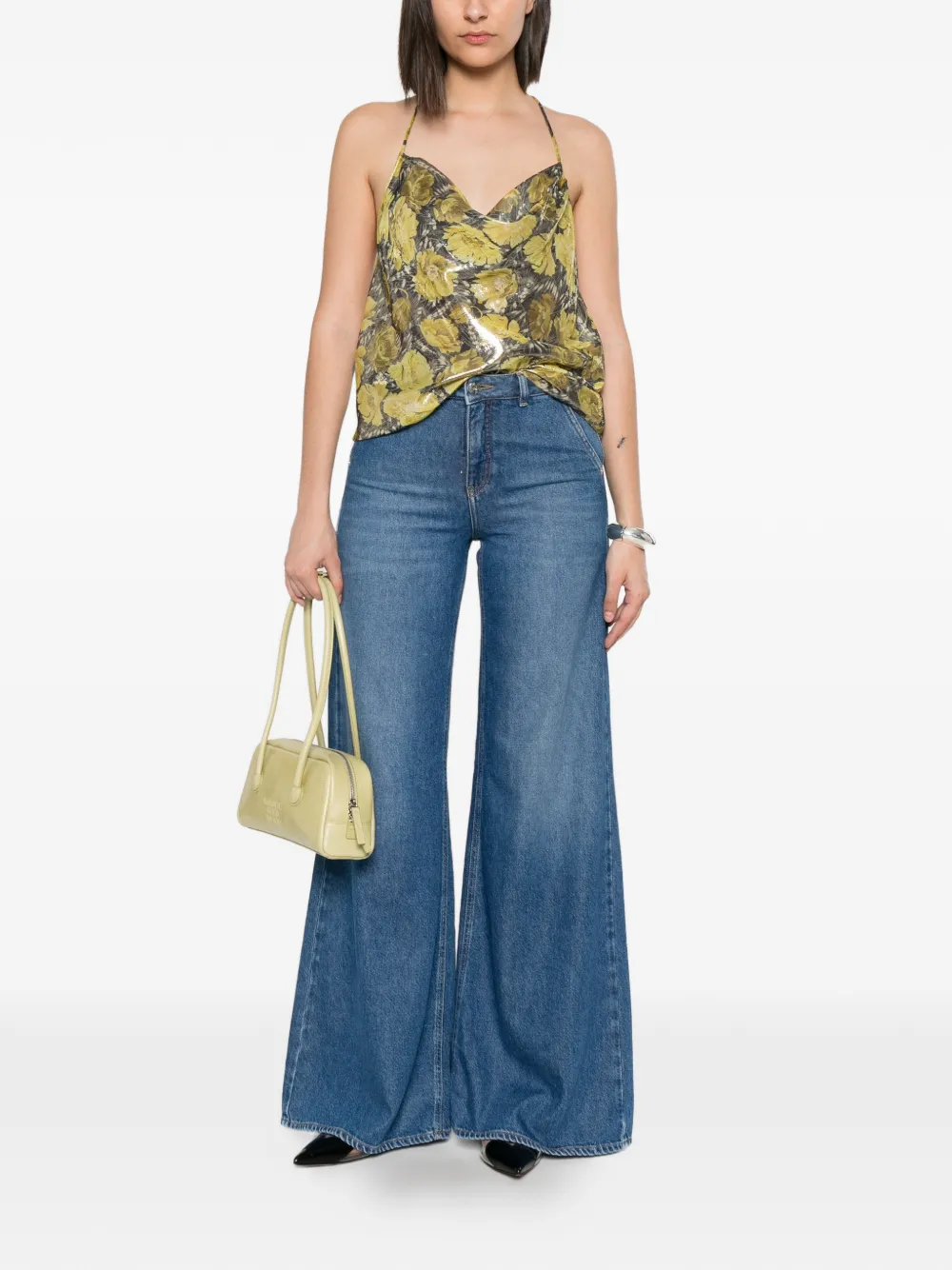  Blumarine Vaqueros Con Detalle De Botones - Azul 