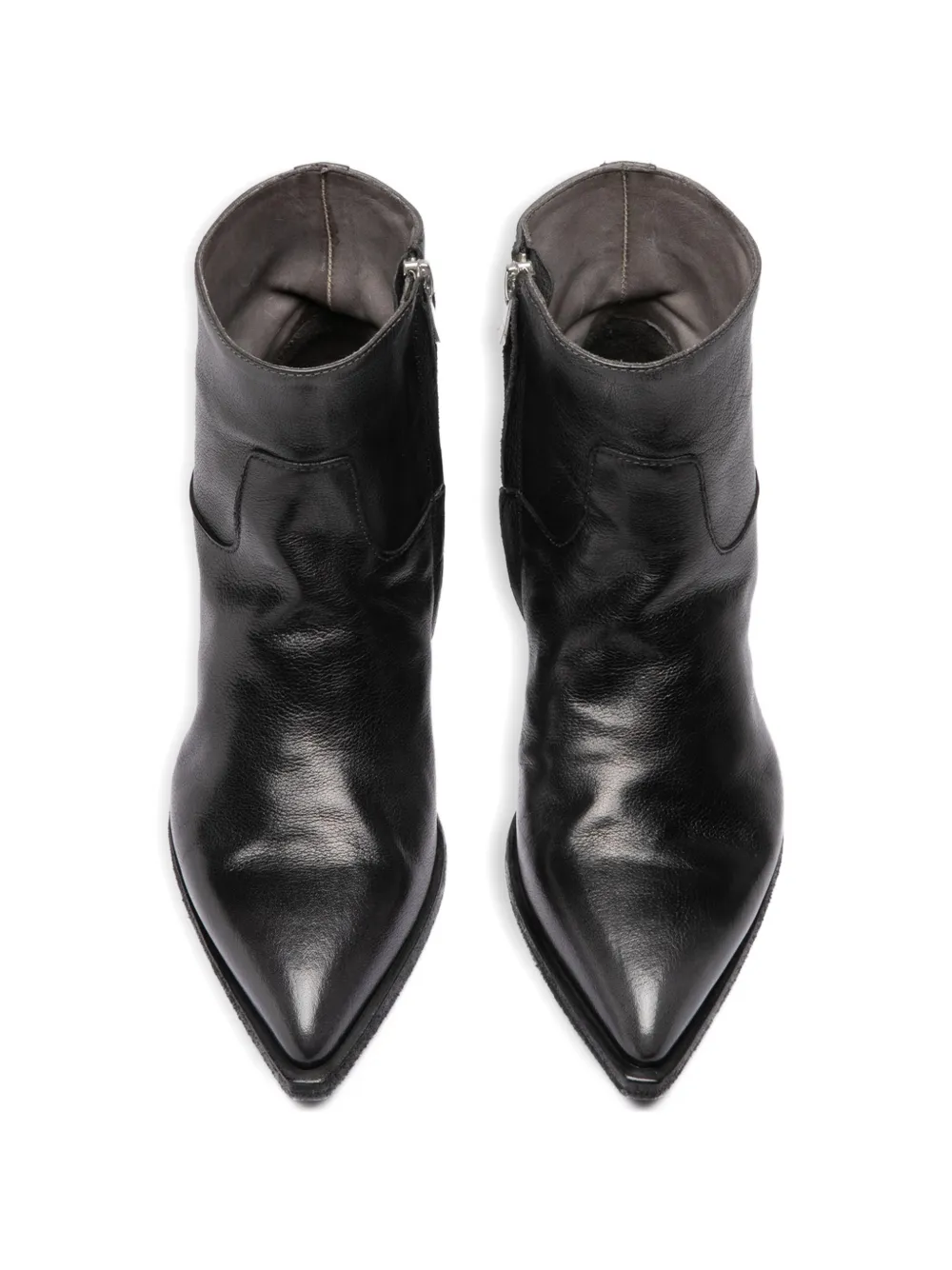 Officine Creative Noelie DD leren laarzen met puntige neus Zwart