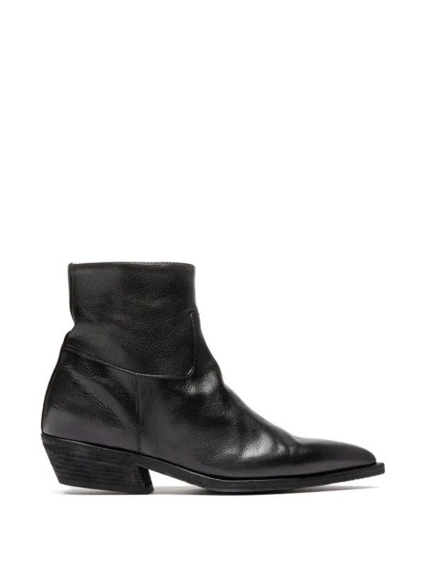 Officine Creative Noelie DD Pointed-toe Leather Boots in Black