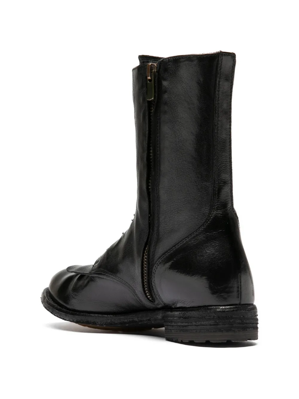 Officine Creative Lexikon leren laarzen met rits Zwart