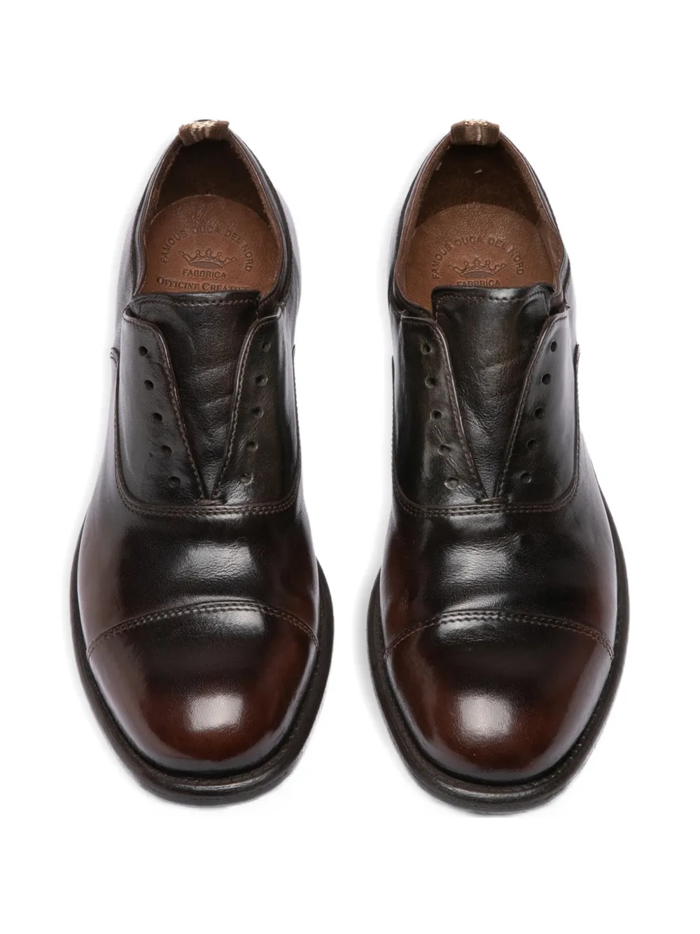 Officine Creative Calixte 003 patina leather derby Bruin