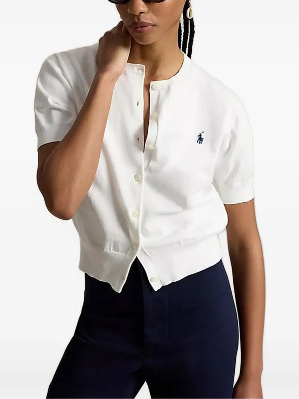 Polo Ralph Lauren buttoned logo cardigan - White