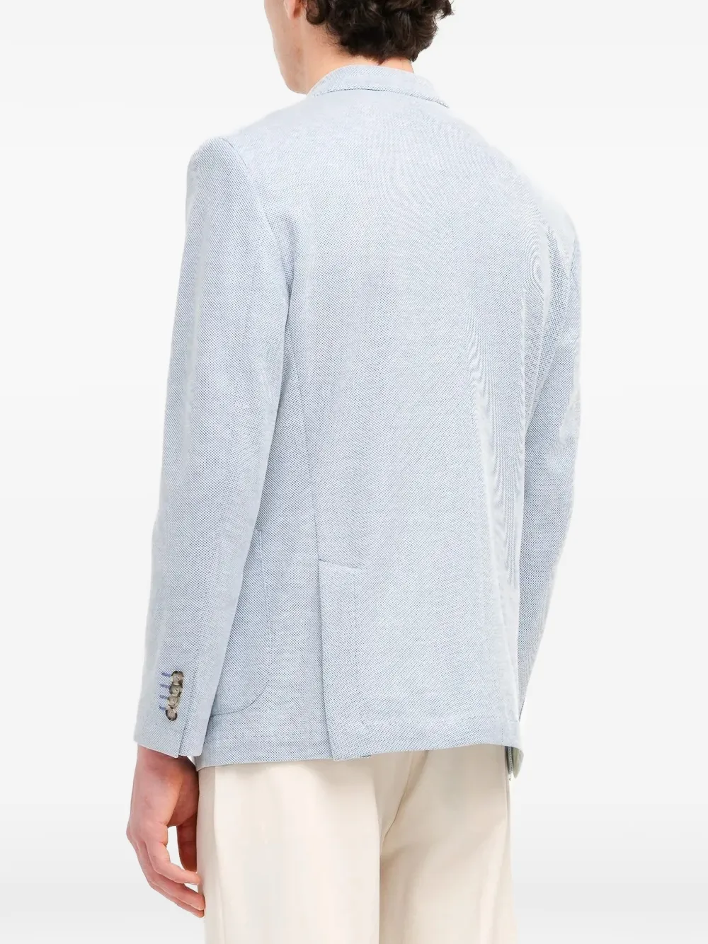 Manuel Ritz micro-patterned single-breasted blazer Blauw