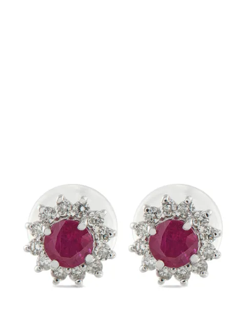 LB Exclusive pendientes con diamante y rubí