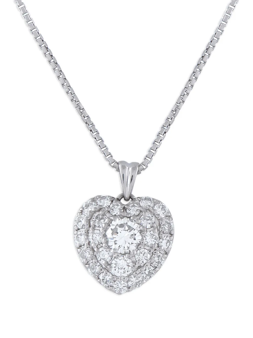 LB Exclusive heart-pendant diamond necklace - Argento
