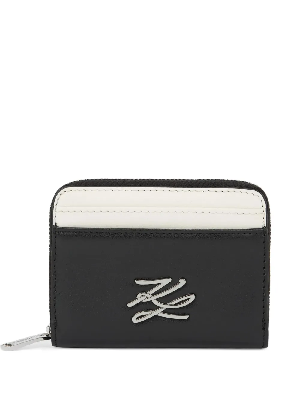 Karl Lagerfeld small K/Autograph zip wallet - Nero