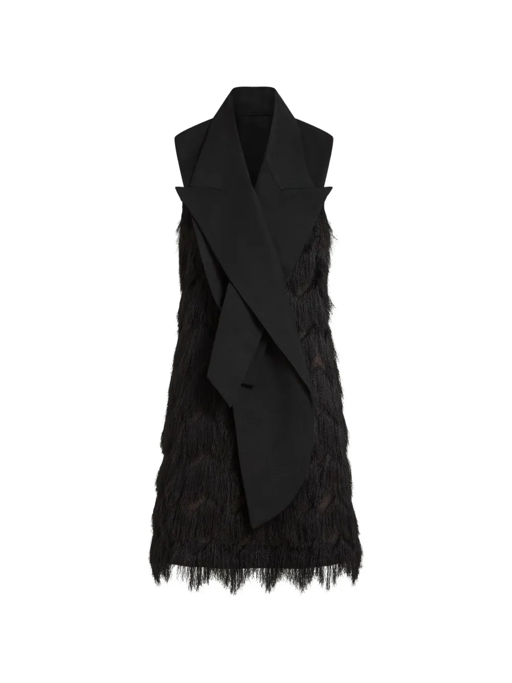 Karl Lagerfeld fringed tailored mini dress - Nero