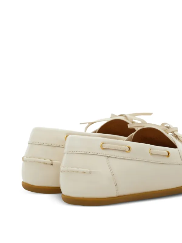 Ferragamo デッキシューズ 白 27.5 UK9EE レザー Ferragamo デッキ